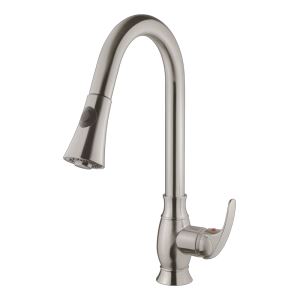 Contemporary Brushed Nickel Kitchen Sink Faucet Swivel Spout Mixer Tap