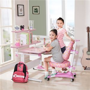 China Wholesale Knock-down Chipboard and Steel Kids Furniture Adjustable Children Ergonomic Growth Study Table Desk and Chair Set