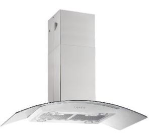 Push Switch Curve Glass Island Hood with Large Suction