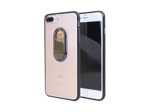 Ultra Thin iPhone 7 Plus Clear Hard PC Cover With Metal Stand In Back