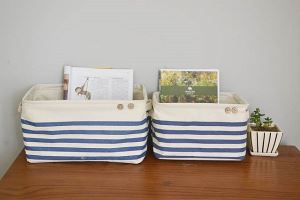 Household Square Foldable Paper Cloth Magazine Storage Basket