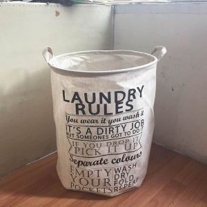 Natural Cotton and Linen Foldable Laundry Basket