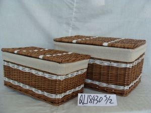 Big Size Wicker Laundry Basket with Handles and Lid