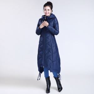 Plus Size Lady Down Coat with Long Outwear Breathable Material Overcoat