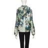 Women Spring Autumn Duster Coat Floral Print Polyester Hoodies Waterproof Leisure Jacket