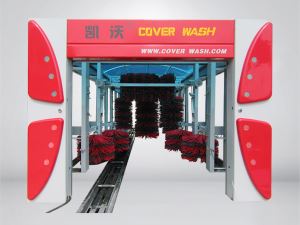 Red frame 9 brush cover tunnel car wash machine