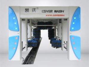 9 brush cover tunnel car wash machine with blue frame