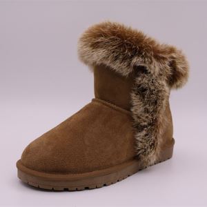 Women New Style Leather Wholesale Price and Fashion Snow Boots