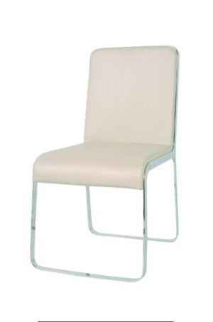 Comfortable PU Leather Upholstery with Polished Stainless Steel Frame Dining Chair