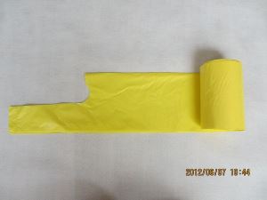 HDPE Tie Handle Vest Handle T-shirt Star-sealed Garbage Bag on Roll Good Quality