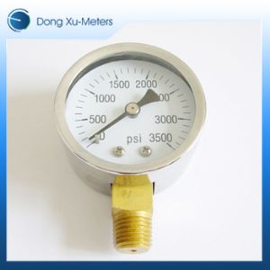 Stainless Steel Brass Connector Bottom/Back Connection Pressure Gauge