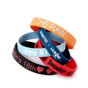 Factory Direct Custom Promotion or Event Silk Screen Printed Silicone Wristbands