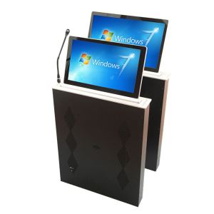 15.6 Inch Aluminum Alloy Conference Smart LCD Monitor Motorized Lifter with Slim TV Screen