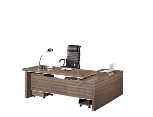 Modern Popular L-Sharp Boss Table with Fixed Cabinet