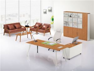 Rectangular office Manager Table with Modern Design Legs and Mobile Cabinet