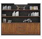 Dark Walnut Color and Ebony Color Filing Cabinet Design Given More Storage Space for Books and Documents