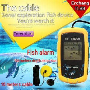 Portable Wired Sonar Fish Finder Sonar Sounder Alarm Transducer Fishfinder 0.7-100m Fishing Echo Sounder Electronic Fishing Tackle