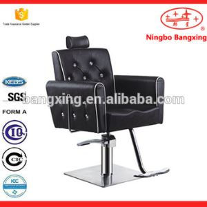 White Leather Reclining Hydraulic Barber Chair Styling Salon Work Station