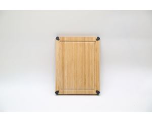 Natural Non Slip Bamboo Wood Cutting Board with Silicone Corner Grip and Drip Groove