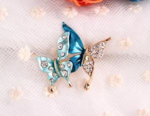 New Drop Butterfly Diamond Brooch Corsage Dress Scarf Buckle Dual Purpose