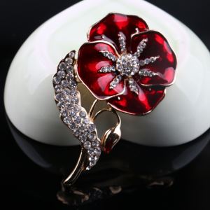 High - Grade Diamond - Studded Poppy Bouquet Brooch Brooch Bride Wedding Brooch Accessories