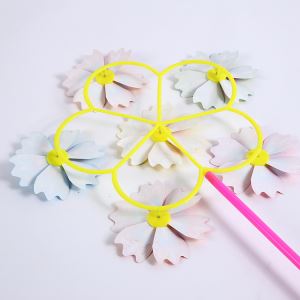 Plastic Six Wheels Smiling Face Pinwheel Toys DIY Colorful Outdoor Garden Advertising Windmill for Wedding Party and Park Decoration
