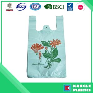 Loose Packed Supermarket T-Shirt Shopping Bags Or Plastic Printed HDPE Vest Carrier Bag