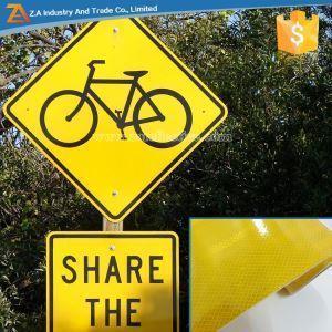 Diamond Grade Reflective Sheeting For High Way Road Signs / Reflective Traffic Sign With Adhesive Single