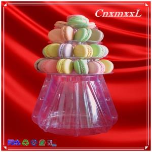 Custom 4 Tier Macarons Display And Cakes Plastic Blister Tower Stand Acrylic Engagement Party Cupcake