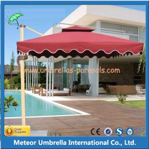 Modern Aluminum Square Patio Sun Umbrella For Outdoor Garden / Beach Square Aluminum Striped Patio Umbrellas