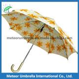 Rain Umbrellas Market Beautiful Yellow Flower Printing Umbrella With PU Handle For Sale Promotional Customized Rain Umbrellas