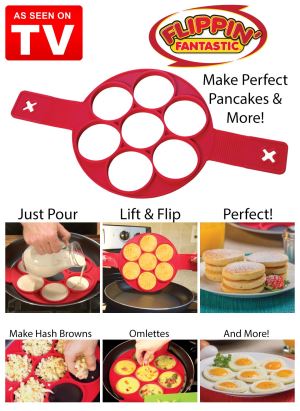 Perfect Pancakes Maker 7 Cavity Silicone Pancake Molds Egg Cooker Flippin Fantastic
