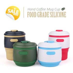 Creative Collapsible Cups 350ml For Water Coffee Fruit Juice Folding Cup Food Grade Silicone Portable Travel Mug Drink Cup Flexible Outdoor