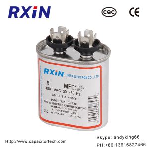 Oval Type CBB65 Dual Explosion Proof Air Conditioner Compressor Oil Filled Capacitor