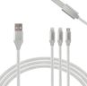 3 In 1 Fabric Nylon Braided USB Cable, DC5V 2.1A Multi-function High Charging Speed Cables For Iphone4/4S,iphone 5/5S/6/6S And Android Mobile Phones