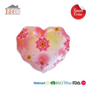 Sedex Factory Melamine Custom Heart Shaped Plate for Sale