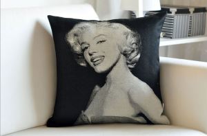 Jacquard Marilyn Monroe Porch Furniture Cushion / Special Audrey Hepburn Face Settle Luxury Cushions