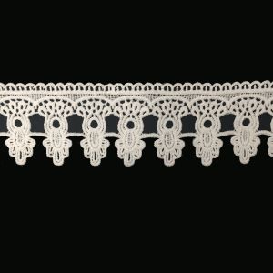 White Swiss Polish Guipure Torchon Crochet Embroidery 100% Cotton Lace Trim For Evening Dresses