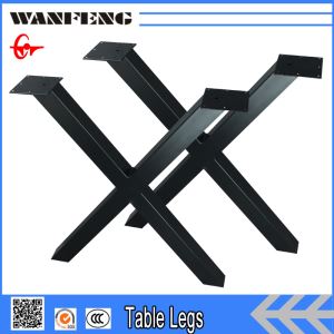X Shape Metal Steel Powder Coated Black Table Legs