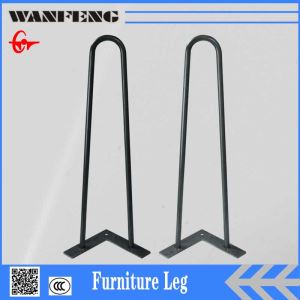 Metal Steel Powder Coated Black 2 Rod Hairpin Table Legs