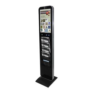 Digital Signage Kiosk with Brochure Holder