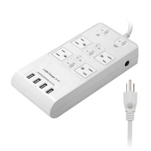 US Socket Power Strip Individual Switches