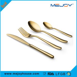 24Piece Gold Cutlery Set With Color Box