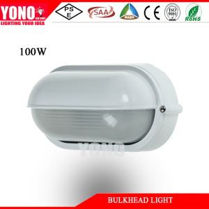 100w Oval IP44 300 Mm White Bulkhead Light
