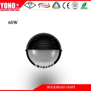 60w Round Black Metal Outdoor Bulkhead Cage Lights Fittings