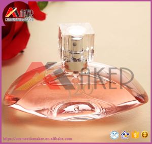New Design 100ml Pointed Glass Cork Perfume Bottle with Pump Mist Spray Wholesale