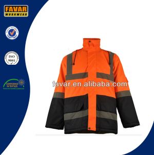 Hi Vis Padded Winter Jacket With Reflector Tape