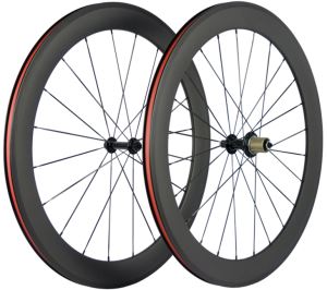 700C 60mm Clincher Bicycle Wheels 23mm Width Complete Carbon Wheelset