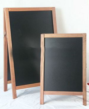 Outdoor Sandwich Wood A-Board With Double Sides Black Board