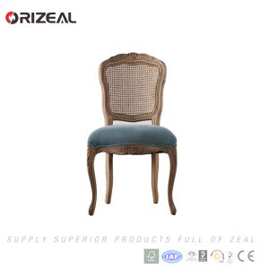 Orizeal Vintage French Provincial Furniture Fabric Linen Cane Back Dining Chair